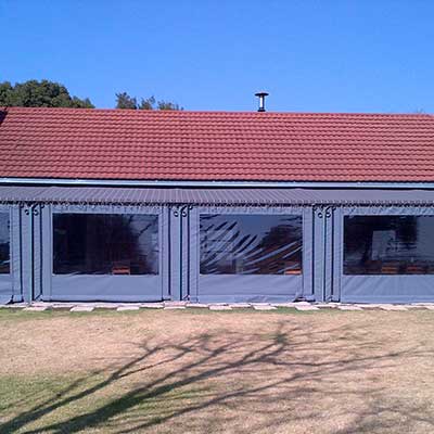 Sun Projects Rope Operated Roller blind for protection agains wind and rain